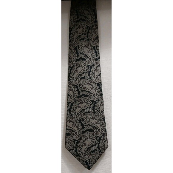 Fendi Silk Tie Men’s Vintage Roma Gray Paisley Luxury Italian Designer USA - Picture 1 of 5